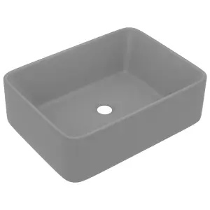 Berkfield Luxury Wash Basin Matt Light Grey 41x30x12 cm Ceramic