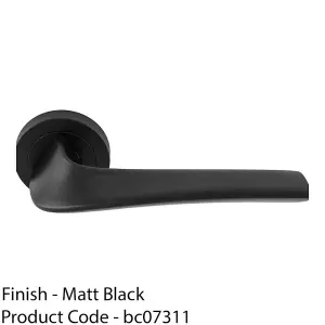 Premium Twisted Bar Door Handle Set - Matt Black Designer Lever On Round Rose