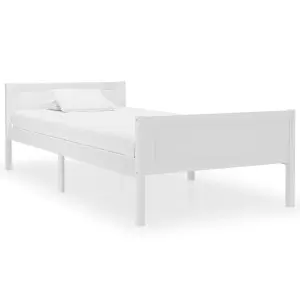 Berkfield Bed Frame Solid Pinewood White 100x200 cm