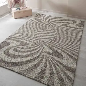 Melrose Elemental Cycle Grey Large Area Rug 160X230cm