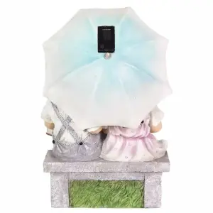 Solar Kids Garden Ornament Statue Outdoor Figure Lighting Patio Flower Bed