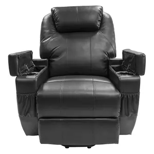 Dorchester Dual Motor Rise & Recline Chair - Black Faux Leather