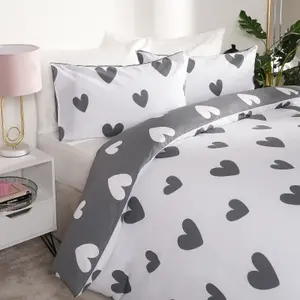 Love Heart Decorative Printed Duvet Cover Set with Pillowcase