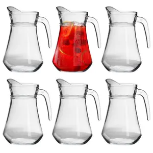 Argon Tableware - Brocca Glass Water Jugs - 1.5 Litre - Clear (Set of 6)