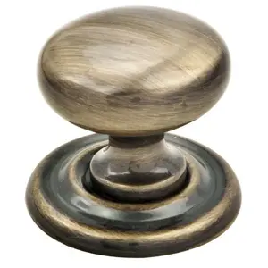 2x Tiered Mushroom Cupboard Door Knob 32mm Diameter Brass Cabinet Handle