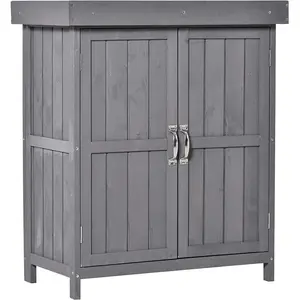 2 ft. W x 1 ft. D Solid Wood Tool Shed Grey