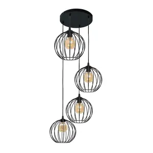 Luminosa Mercure Cluster Pendant Ceiling Light Black 40cm