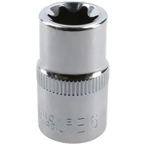 E16 Female Torx Socket Star Bit 1/2" Drive Standard External Chrome Vanadium