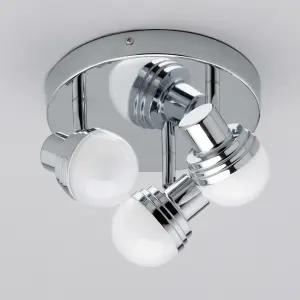 Litecraft Skipton Chrome 3 Light LED Bathroom Ceiling Spotlight Plate