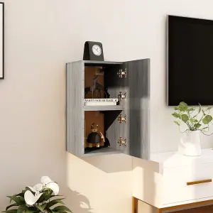 Berkfield Wall Mounted TV Cabinet 2 pcs Grey Sonoma 30.5x30x30 cm