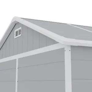 8x4ft Shed Apex Roof Garden PP Tool Shed Outdoor Patio Storage House