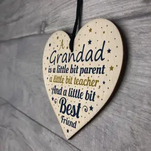 Red Ocean Grandad Nan Christmas Gifts Birthday Gifts Ideas Handmade Wooden Hanging Heart Plaque Keepsake Gifts For Him