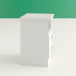 Cascio 2 Drawer Bedside Table White Gloss