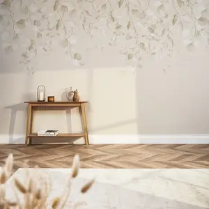 Eucalyptus Cascade Mural Wallpaper In Sandstone (300cm x 240cm)