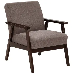 Beliani Retro Fabric Armchair Brown ASNES