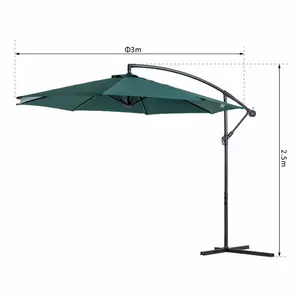 Oakland 300cm Cantilever Parasol Green