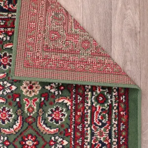 Traditional Green Bordered Floral Rug For Dining Room-160cm X 230cm