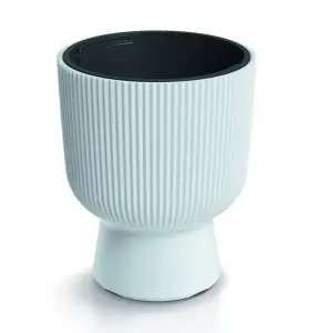 Plant Pots Flower Planter 7 Colours 3 sizes Tall Wavy Plastic Pot Boho Elegant White 30cm - 18L