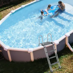 Costway A Frame Pool Ladder Above Ground W/ Removable Steps Non-Slip