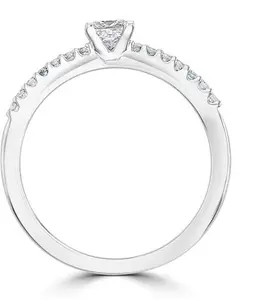 Princess Cut Lab Diamond Engagement Ring 0.25Ct H/Si In 9K White Gold