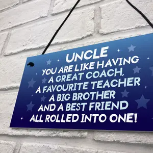 Red Ocean Novelty Uncle Gift Birthday or Christmas Present Idea For Uncle Hanging Plaque Keepsake Gift For Him