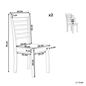 Set of 2 Dining Chairs BATTERSBY Rubberwood White