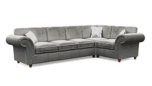 Windsor Steel Large Corner Sofa - Brown Feet