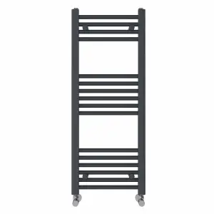 Right Radiators 1000x400 mm Straight Heated Towel Rail Radiator Bathroom Ladder Warmer Anthracite