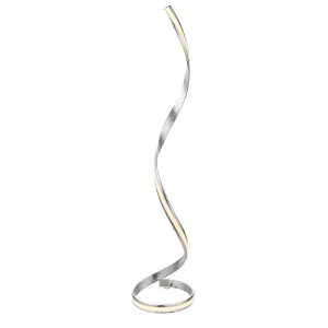 Luminosa Aria Integrated Led Floor Lamp Silver Leaf, White Acrylic