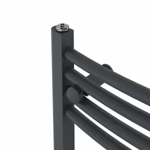 Rinse Modern Bathroom Heated Towel Rail Ladder Radiator 1000x500mm Curved for Bathroom Kitchen Anthracite