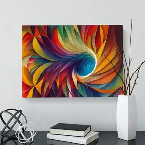 Watercolour Fractal Abstract Art Vol.4 - Wrapped Canvas Painting 40cm H x 60cm W x 3cm D