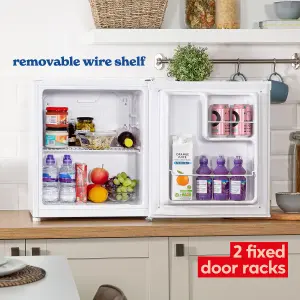 Russell Hobbs Mini Fridge 40L White Quiet Larder Fridge RHTTLF2E1W