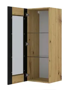 Mondi A Wall Hung Display Cabinet in Oak Artisan W480mm x H1250mm x D400mm