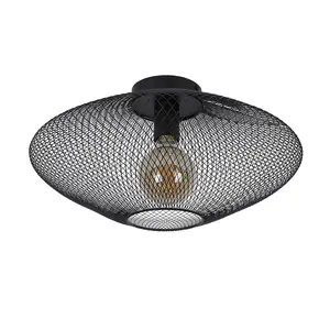 Lucide Mesh Modern Flush Ceiling Light 45cm - 1xE27 - Black