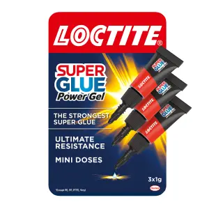 Loctite Power Gel Mini Trio Superglue 1g, Pack of 3