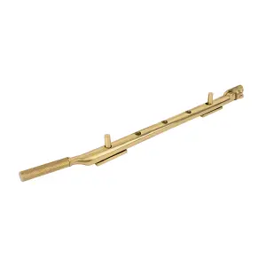 Dart Knurled Window Casement Stay - 300mm - Polished Brass