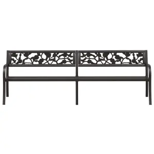 Berkfield Twin Garden Bench 246 cm Black Steel