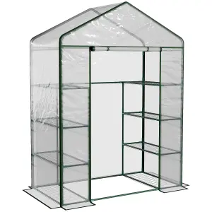 Outsunny Walk In Greenhouse Garden Clear PVC Frame Shelves Reinforced Plant Grow