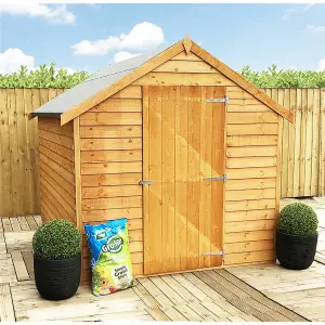 7 x 5 Shed Super Value Overlap - Apex Wooden Bike Store / Garden Shed - Windowless - Single Door - 7ft x 5ft (2.05m x 1.62m)