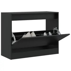 Shoe Cabinet Black 80x34x63 cm Engineered Wood