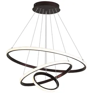 Black Chandelier LED Circle Modern Luxury 3 Rings (20+40+60cm) Pendant Light