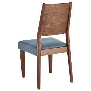 Set of 2 Dining Chairs ELMIRA Rubberwood Grey