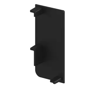 GoodHome Caraway Innovo Black Worktop rail end cap, Pair of 2