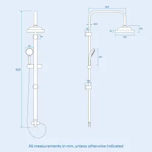 Square Over Head 3 Way Rigid Riser Shower Kit with Waterfall Bath Shower Mixer