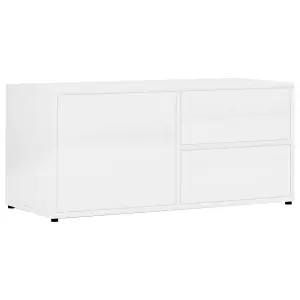 vidaXL TV Cabinet High Gloss White 80x34x36 cm Engineered Wood