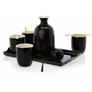 Breesha 6 Piece Coffee Set Black