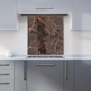 Browns Quartz Effect Premium Glass Kitchen Splashback W900mm x H650mm