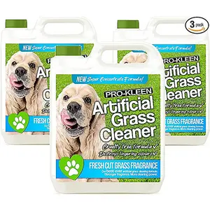 Pro-Kleen Artificial Grass Cleaner for Dogs and Pet Friendly Cruelty Free Disinfectant with Deodoriser 4 in 1 Fresh Cut Grass 3L