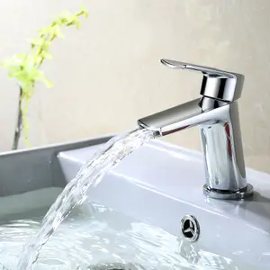 Nes Home Centa Bathroom Waterfall Single Lever Deck Mounted Basin Mixer Tap + Basin Waste