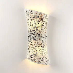 Luminosa Marconi 2 Light Indoor Wall Light Satin Nickel with Mosaic Light Colour Glass, E14